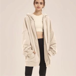 NAP Loungewear Oversized Zip Up Cotton Hoodie Sweatshirt Size XXS